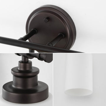 Egan 23.25" 3-Light Classic Cottage Vanity Light with Frosted Glass Shades and Bathroom Hardware Accessory Set - JONATHAN Y